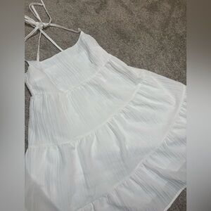 White Tiered Halter Dress